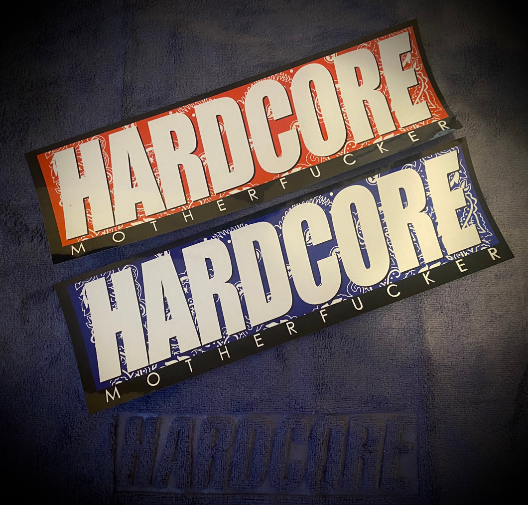 Hardcore Blue & Red Bandana Print Decal